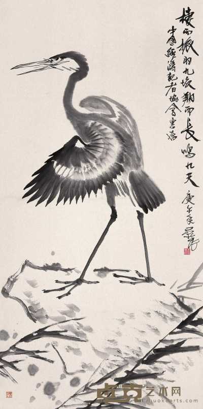 李燕 1990年作 鹭鸶 镜心 135×68cm
